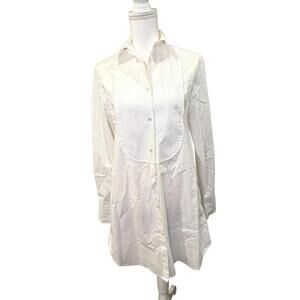 JW Anderson White Long Sleeve Shirt Dress, Size 2 (fits M)